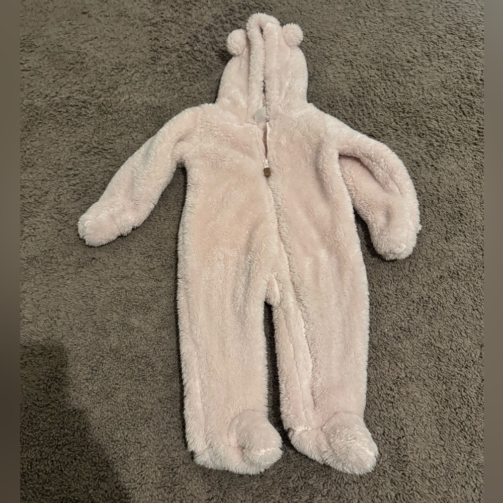 Carter's Pink Fuzzy Bear One Piece with Enclosed Feet
